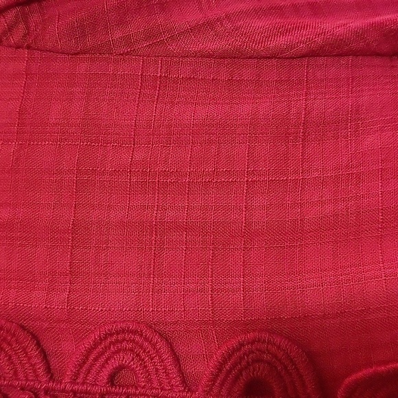 Max Studio Pink Textured Boho Crochet Trim Empire Waist Top - Size XS - Picture 6 of 9